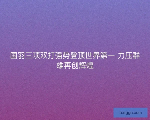 国羽三项双打强势登顶世界第一 力压群雄再创辉煌